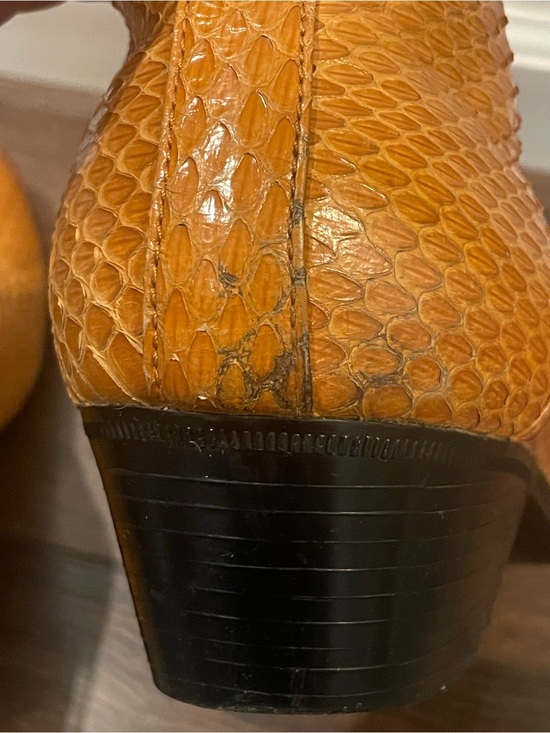 Giorgio Brutini 100% Genuine Snakeskin Ankle Boots in Gold/Yellow 12M